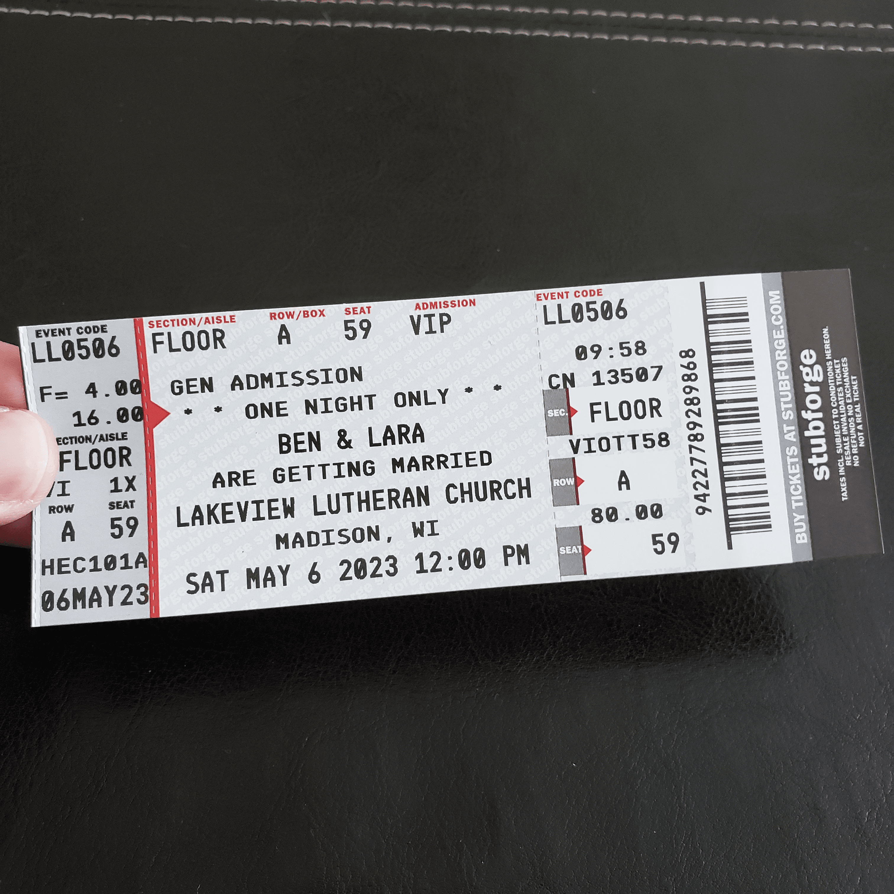 User submitted photo of ticket