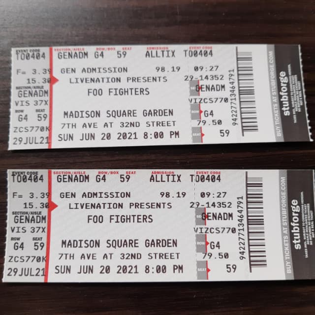 User submitted photo of ticket