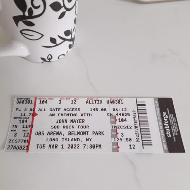 User submitted photo of ticket