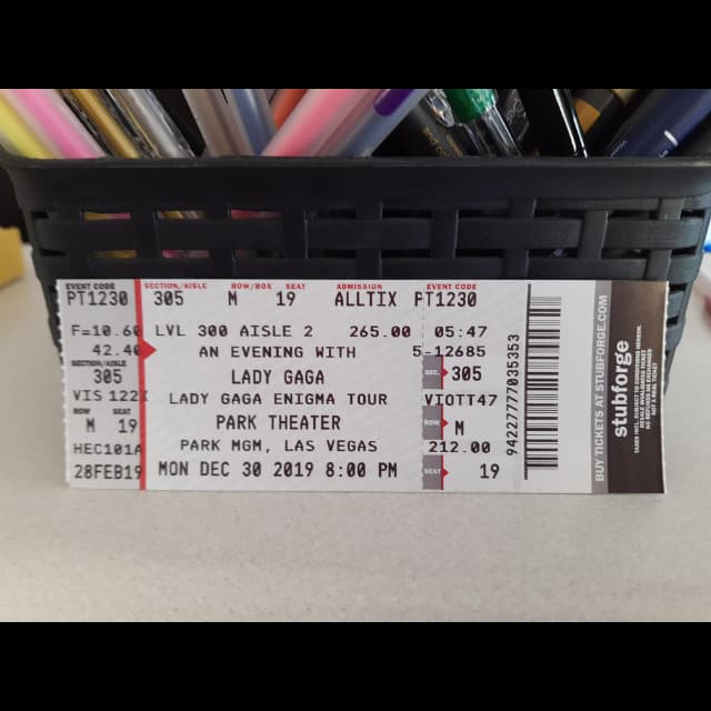 User submitted photo of ticket