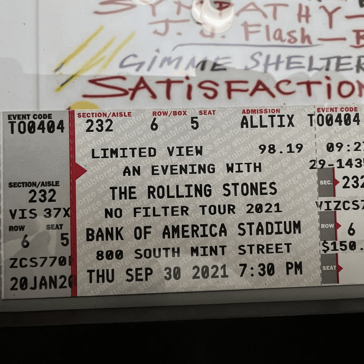 User submitted photo of ticket