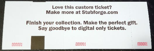 Back of a Stubforge Ticket